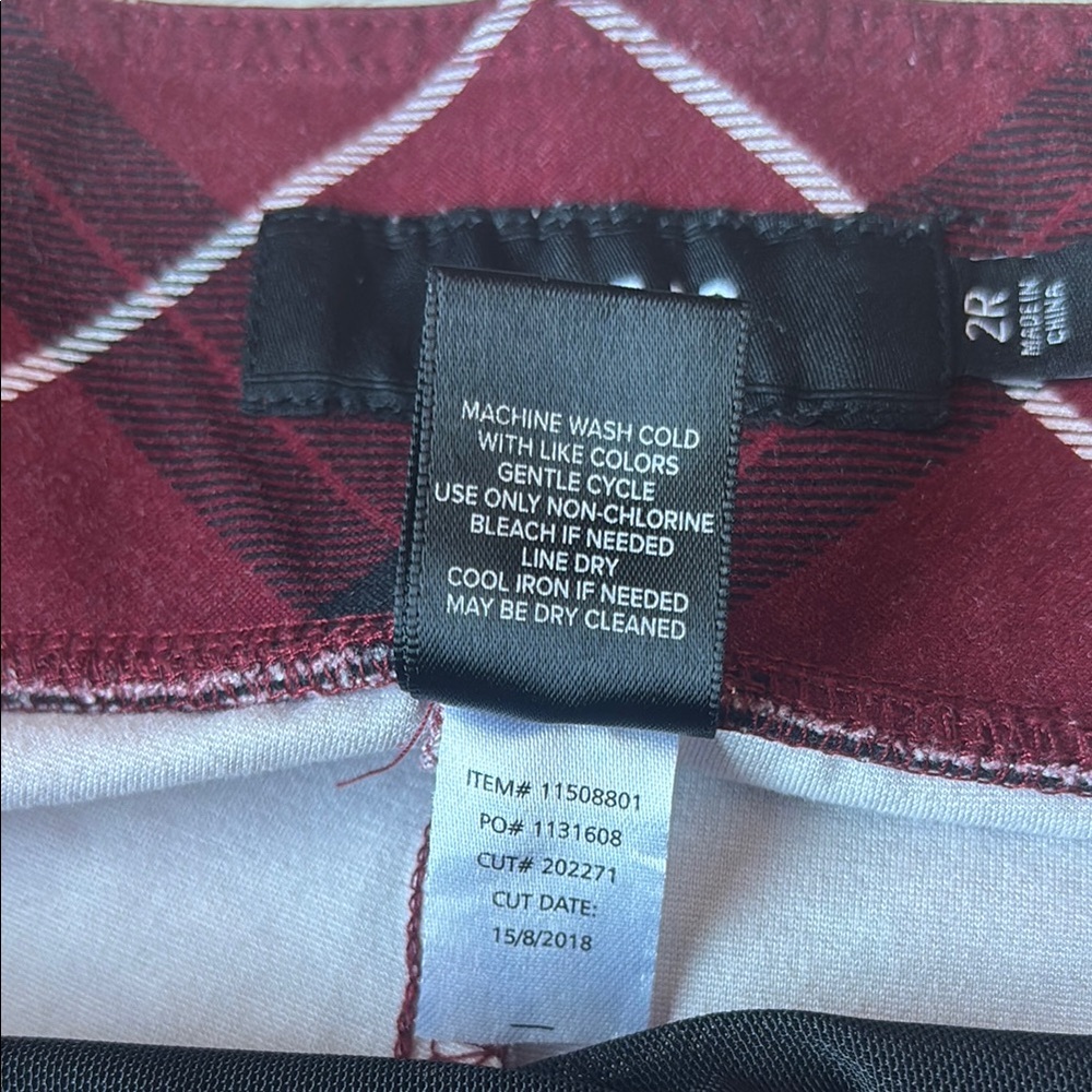 Torrid Red Plaid Ponte Stretch Pull-On Crop Pants - Picture 10 of 10